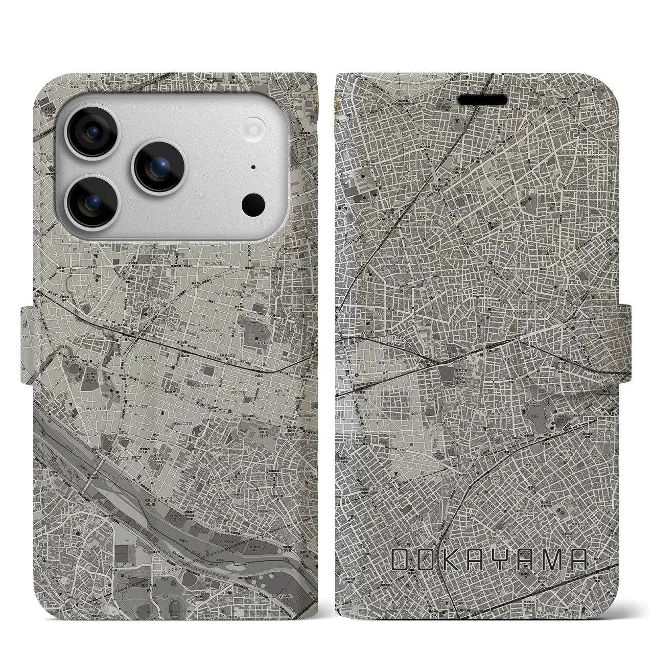 【大岡山(東京都)】地図柄iPhoneケース(手帳タイプ)