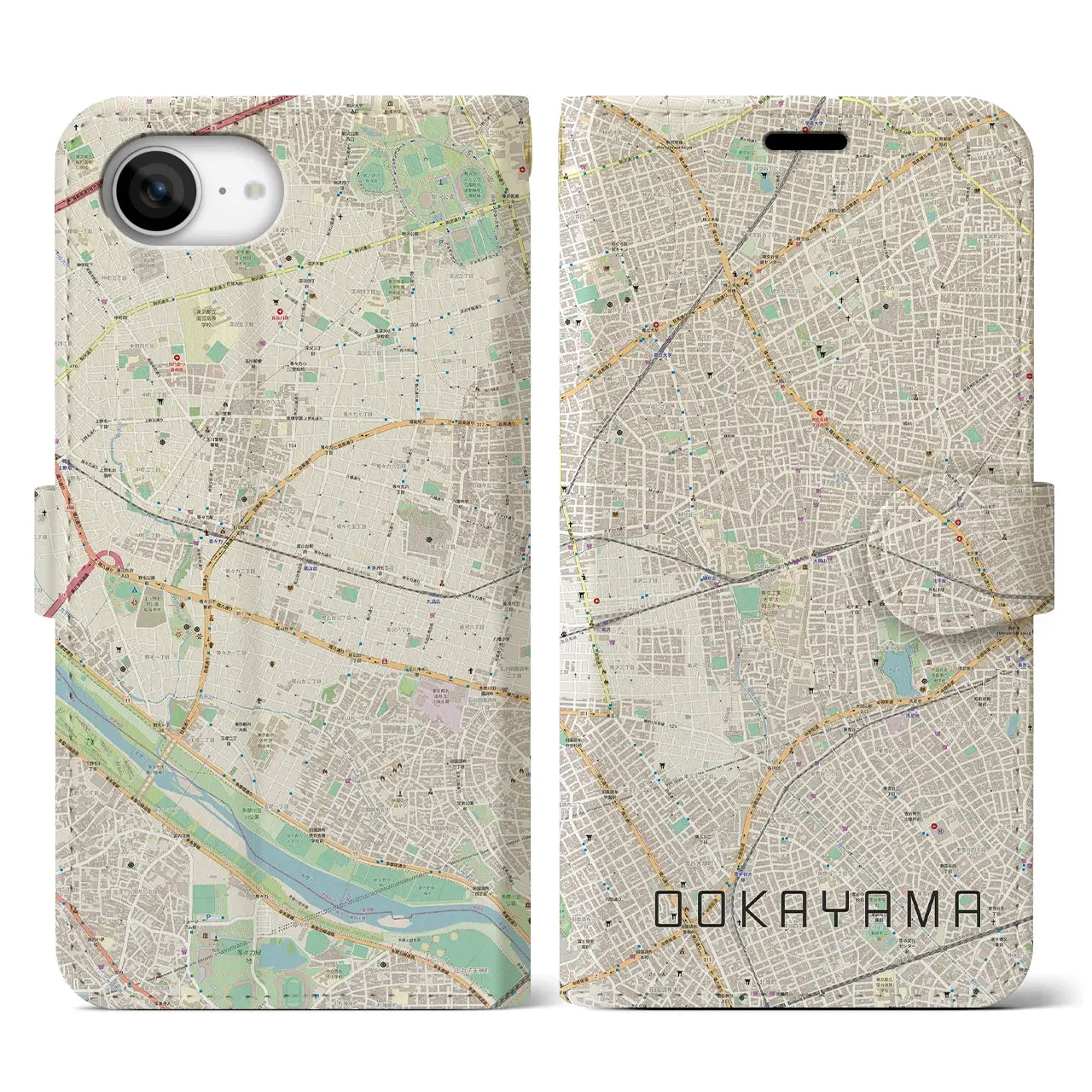 【大岡山(東京都)】地図柄iPhoneケース(手帳タイプ)