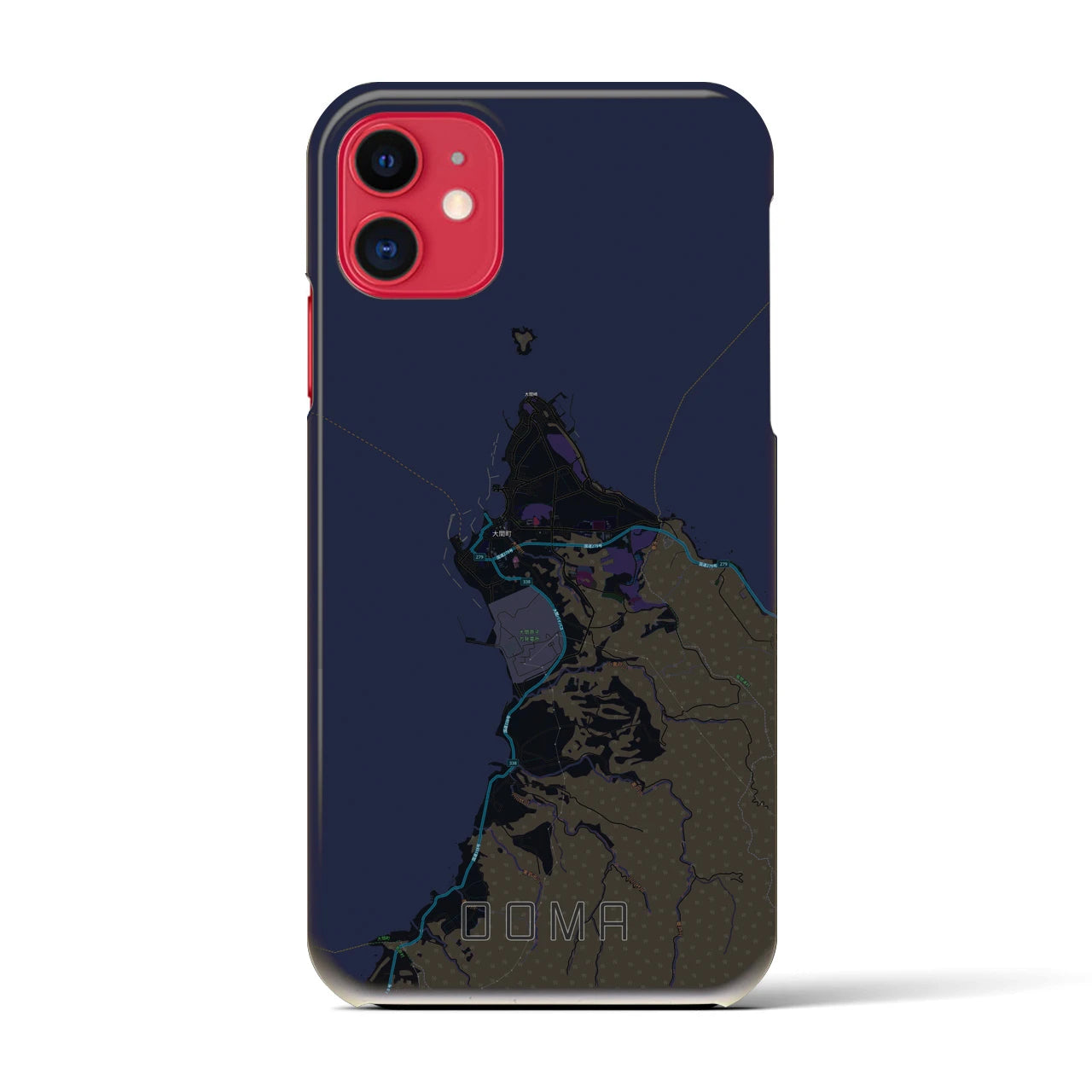【大間(青森県)】地図柄iPhoneケース(バックカバータイプ)