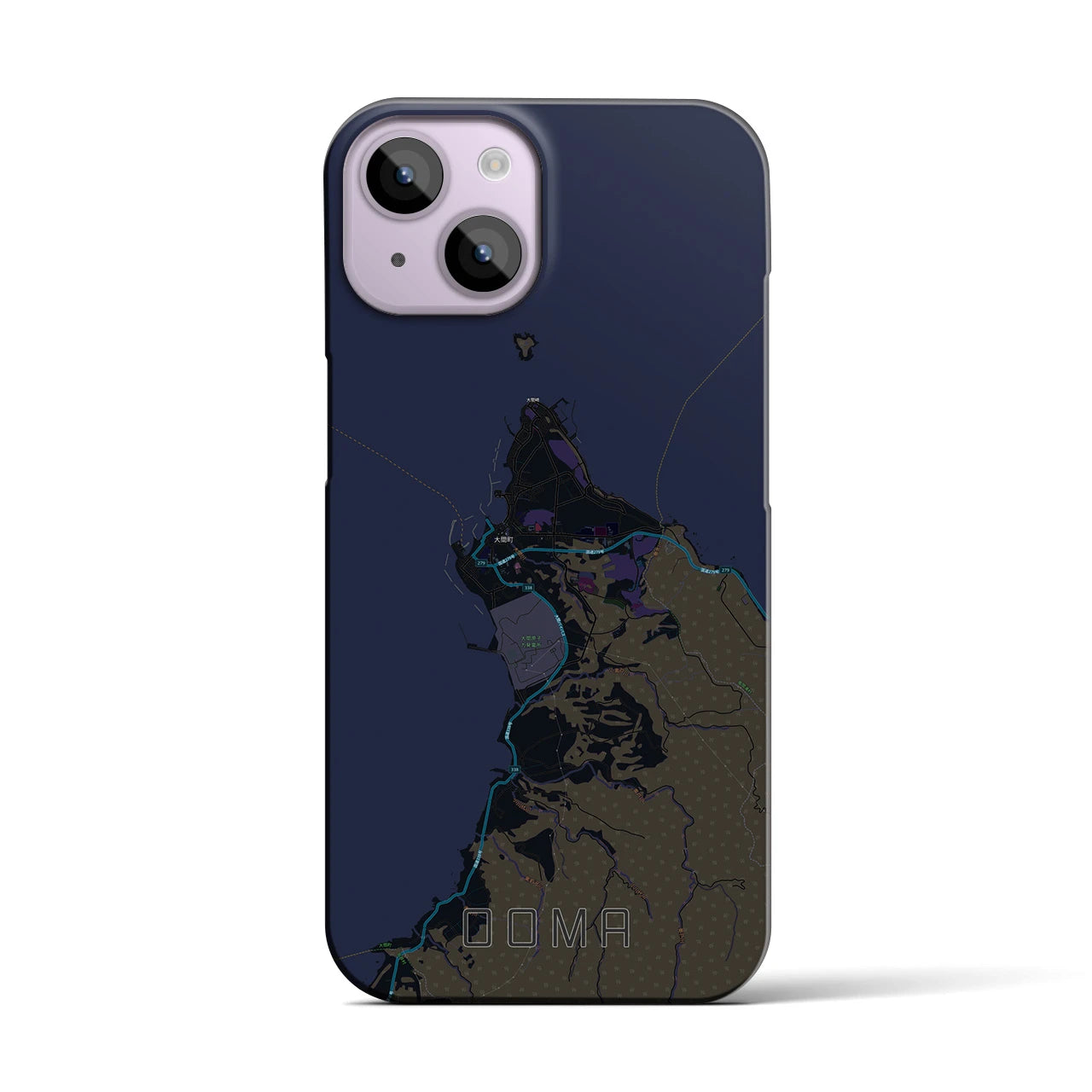 【大間(青森県)】地図柄iPhoneケース(バックカバータイプ)