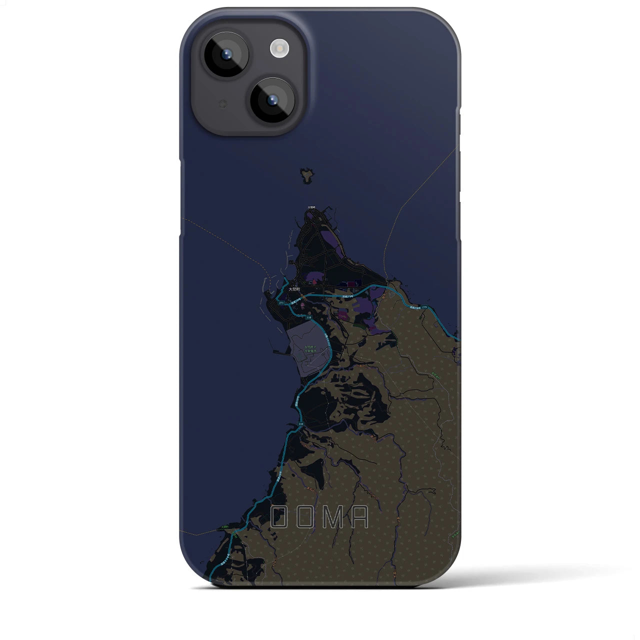 【大間(青森県)】地図柄iPhoneケース(バックカバータイプ)