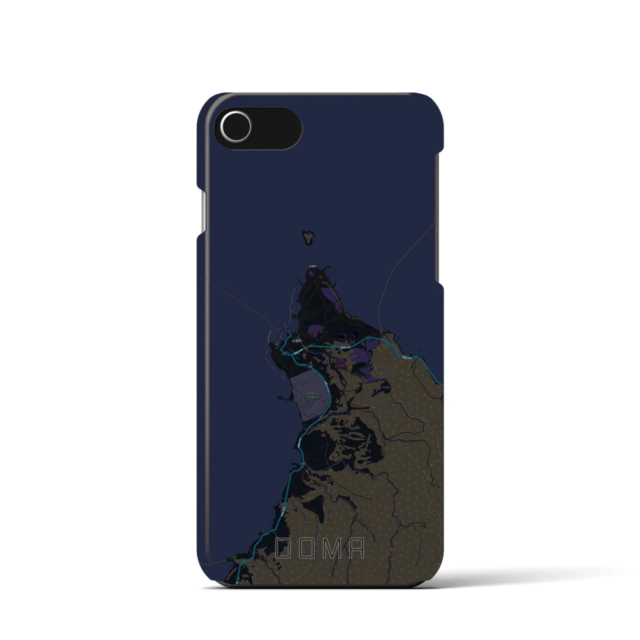 【大間(青森県)】地図柄iPhoneケース(バックカバータイプ)