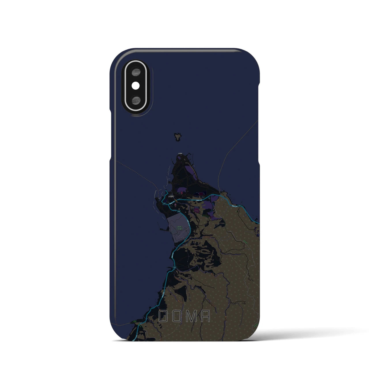 【大間(青森県)】地図柄iPhoneケース(バックカバータイプ)