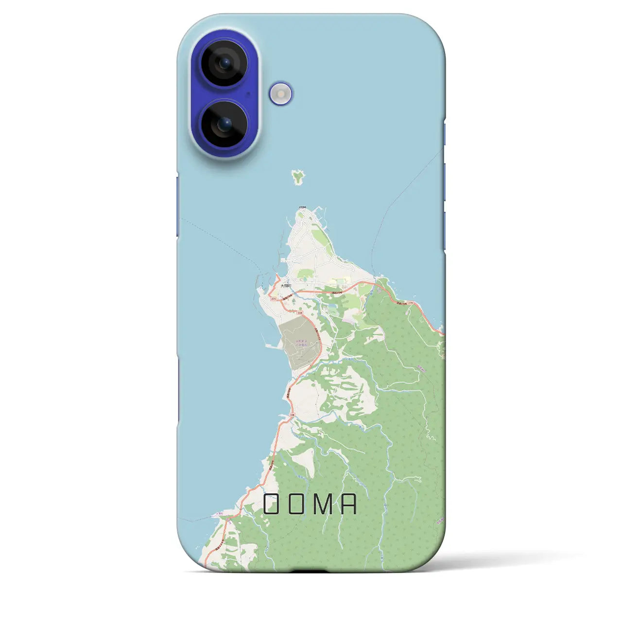 【大間(青森県)】地図柄iPhoneケース(バックカバータイプ)ナチュラル・iPhone 16 Pro Max 用