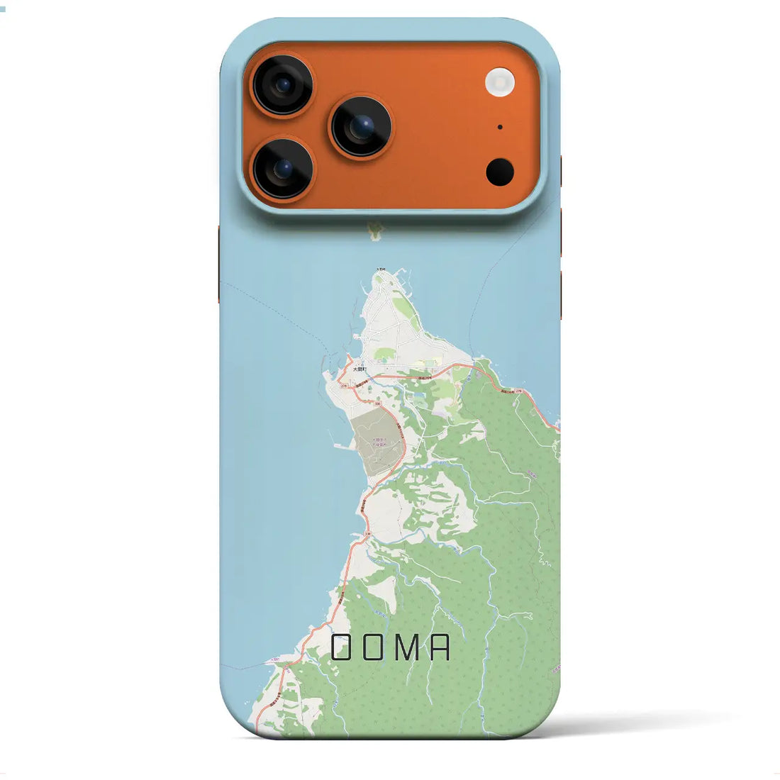 【大間(青森県)】地図柄iPhoneケース(バックカバータイプ)ナチュラル・iPhone 17 Pro Max 用