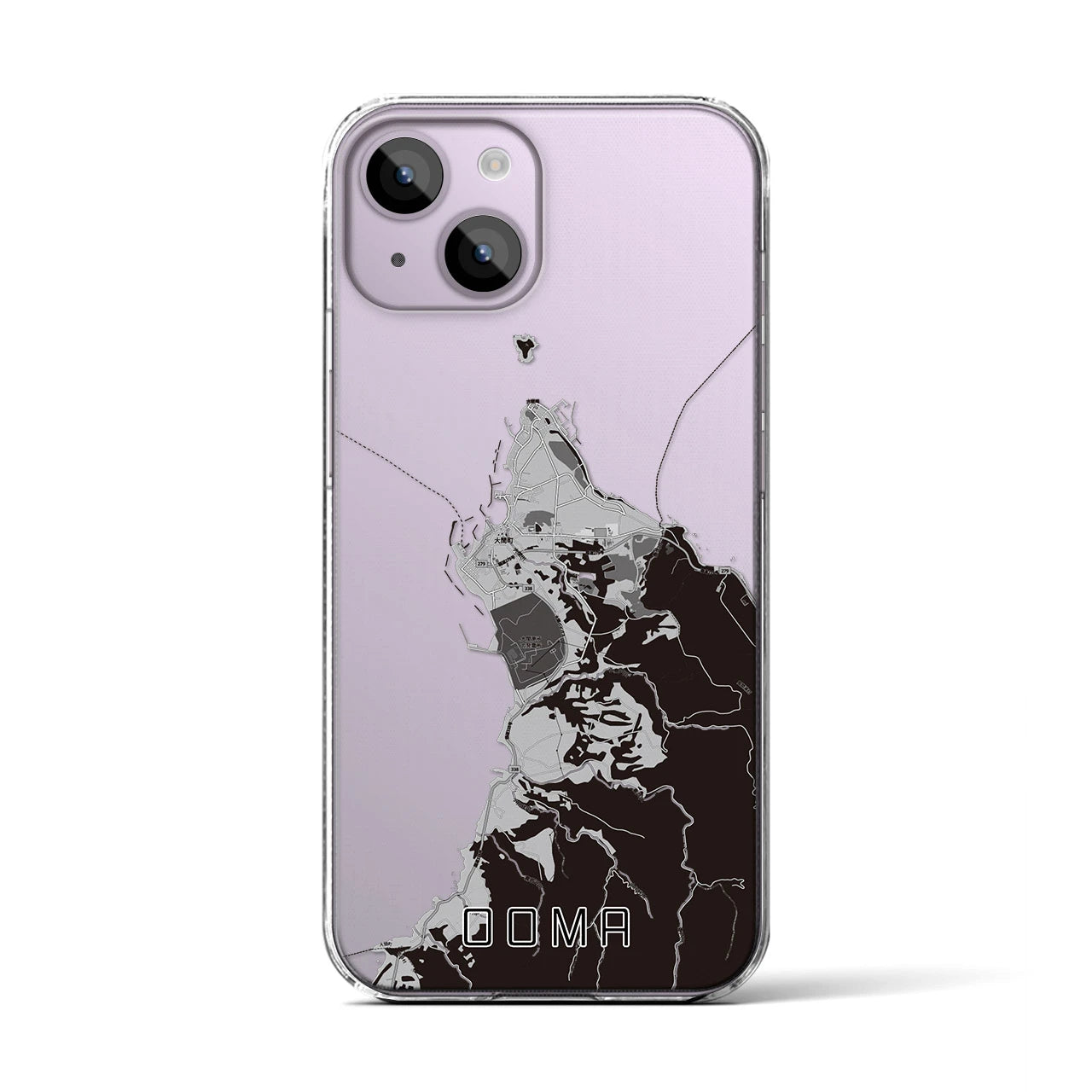 【大間(青森県)】地図柄iPhoneケース(クリアタイプ)