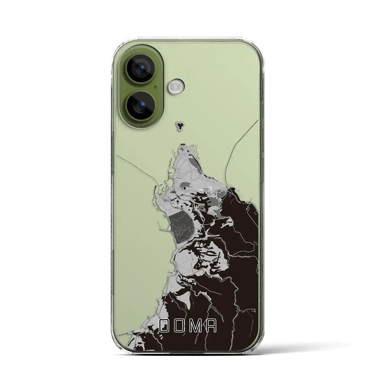 【大間(青森県)】地図柄iPhoneケース(クリアタイプ)