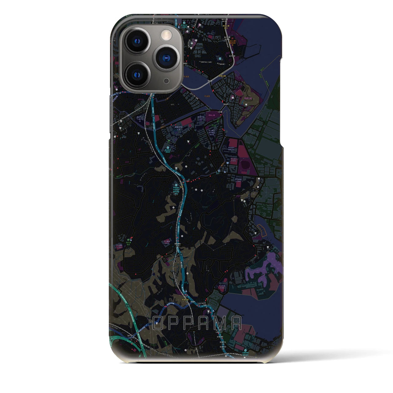 【追浜(神奈川県)】地図柄iPhoneケース(バックカバータイプ)
