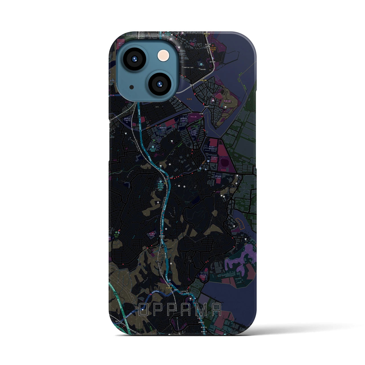 【追浜(神奈川県)】地図柄iPhoneケース(バックカバータイプ)