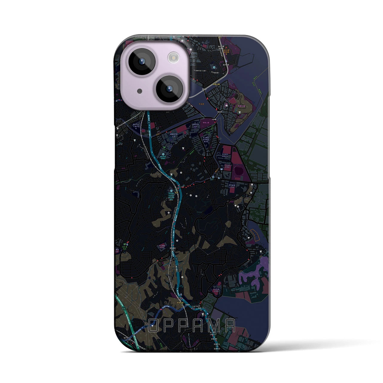 【追浜(神奈川県)】地図柄iPhoneケース(バックカバータイプ)