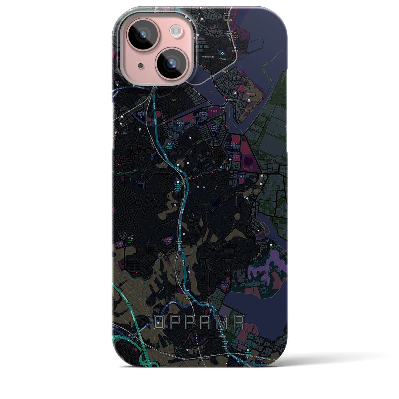 【追浜(神奈川県)】地図柄iPhoneケース(バックカバータイプ)