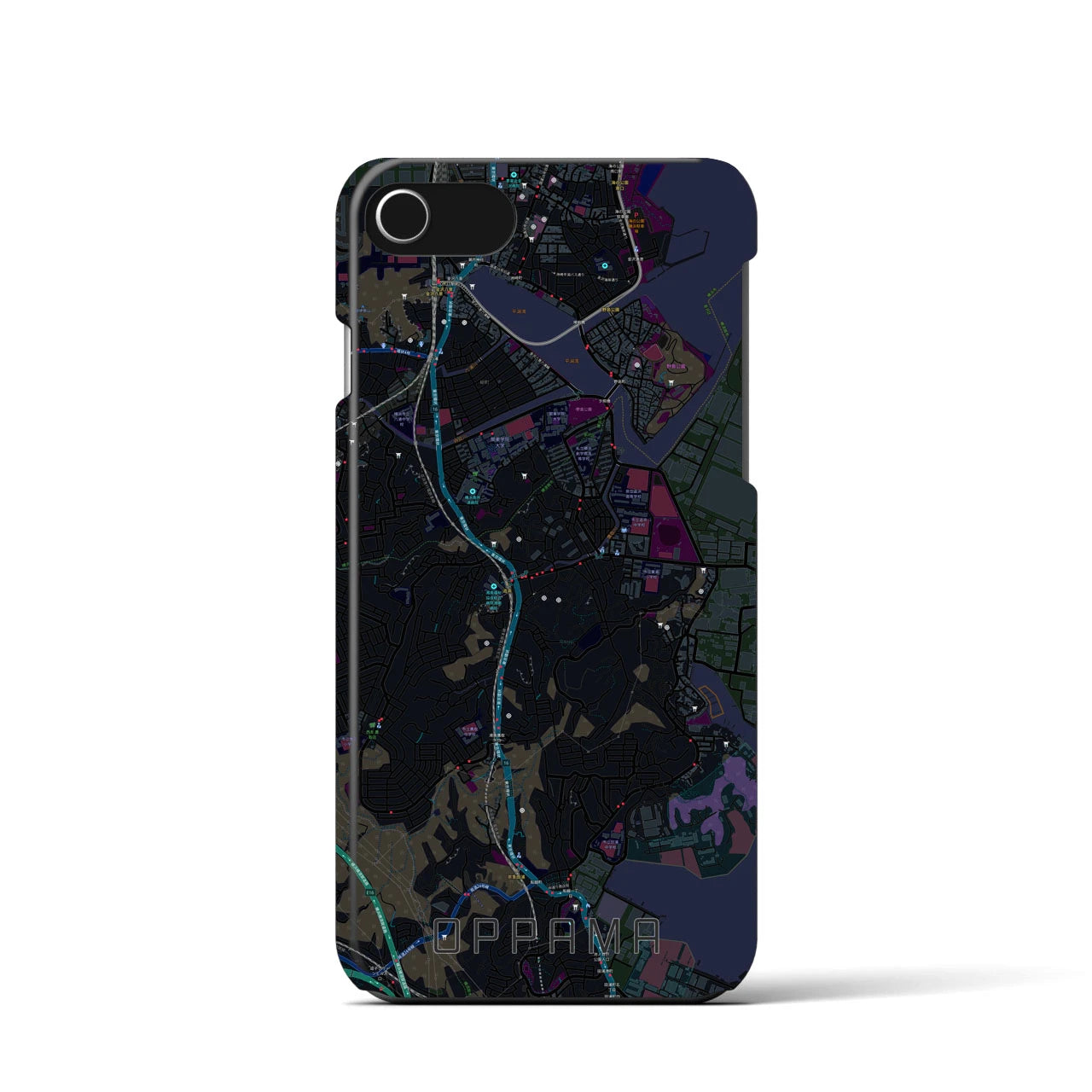 【追浜(神奈川県)】地図柄iPhoneケース(バックカバータイプ)