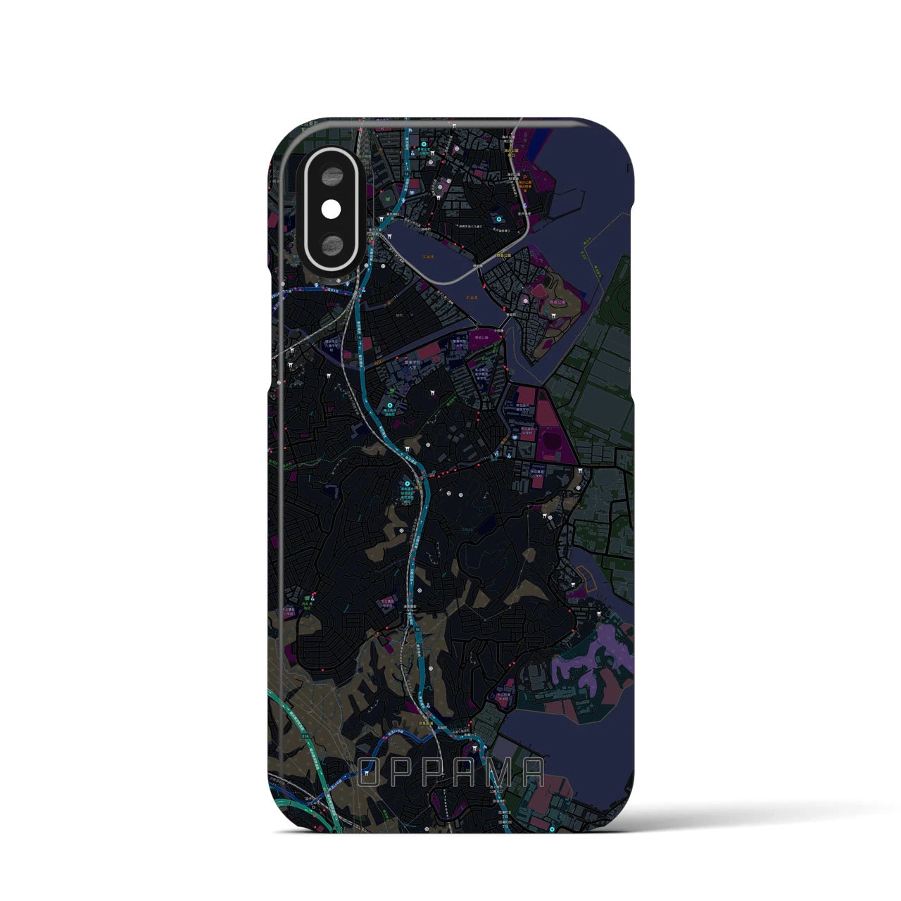 【追浜(神奈川県)】地図柄iPhoneケース(バックカバータイプ)