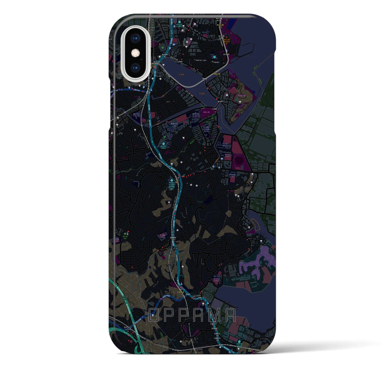 【追浜(神奈川県)】地図柄iPhoneケース(バックカバータイプ)
