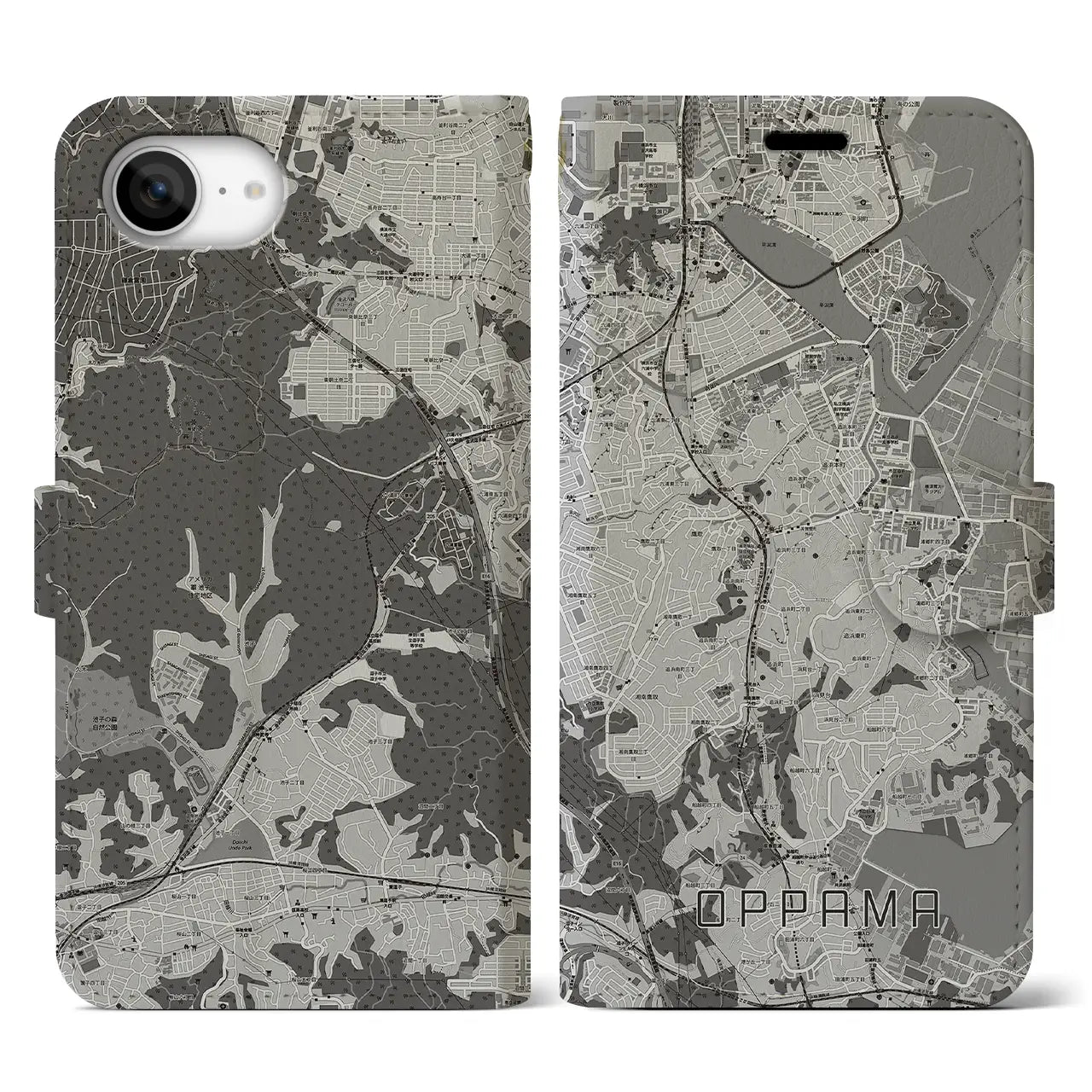 【追浜(神奈川県)】地図柄iPhoneケース(手帳タイプ)