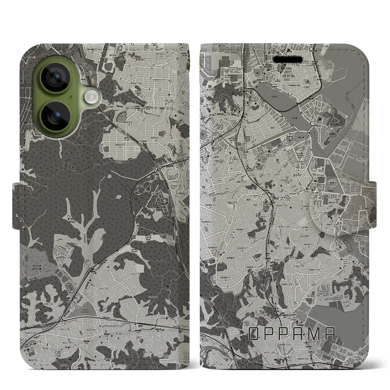 【追浜(神奈川県)】地図柄iPhoneケース(手帳タイプ)