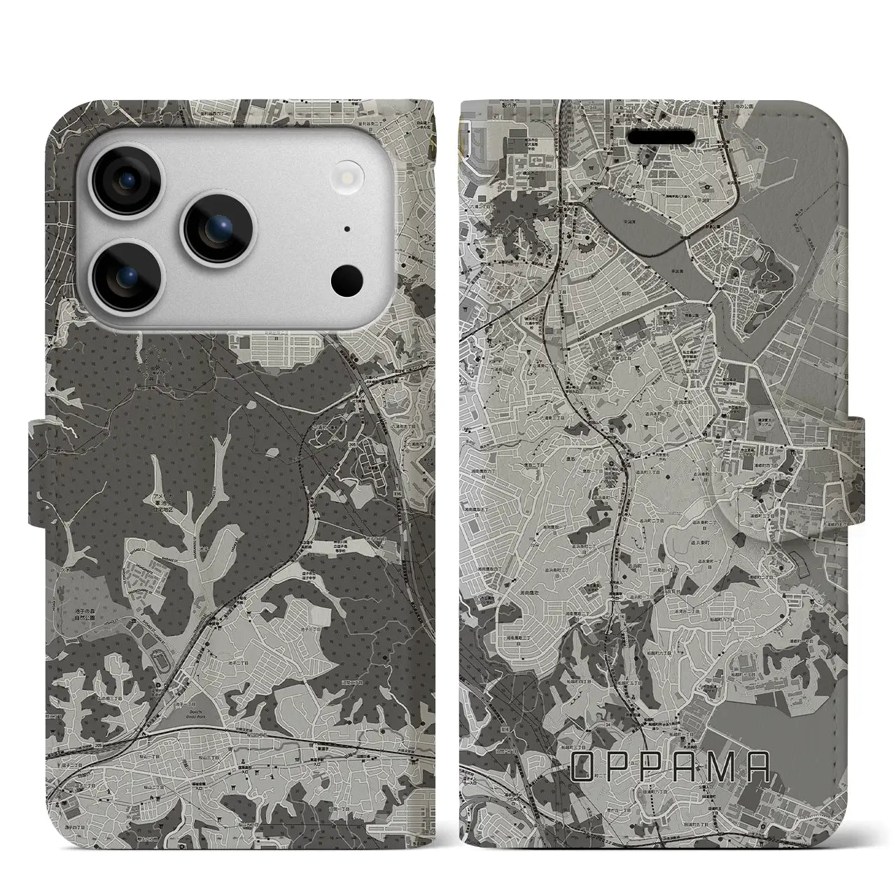 【追浜(神奈川県)】地図柄iPhoneケース(手帳タイプ)