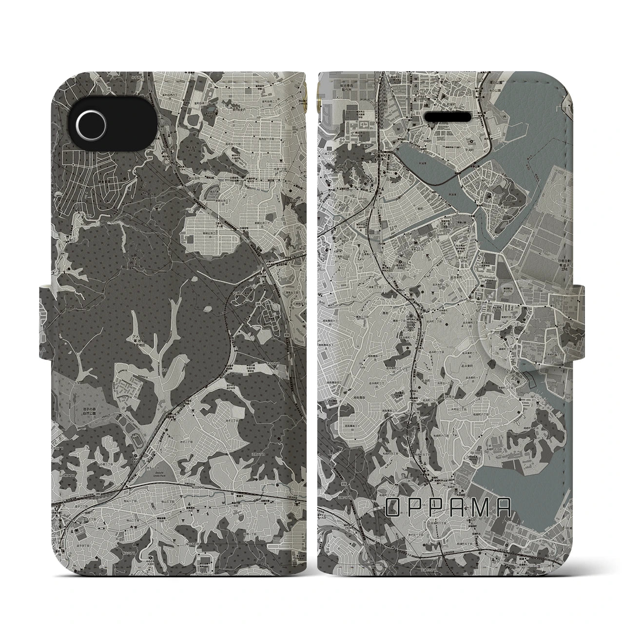 【追浜(神奈川県)】地図柄iPhoneケース(手帳タイプ)