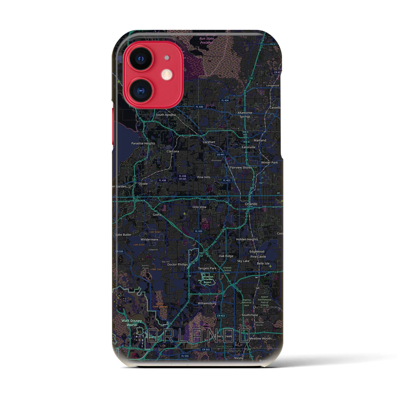 【オーランド(アメリカ)】地図柄iPhoneケース(バックカバータイプ)