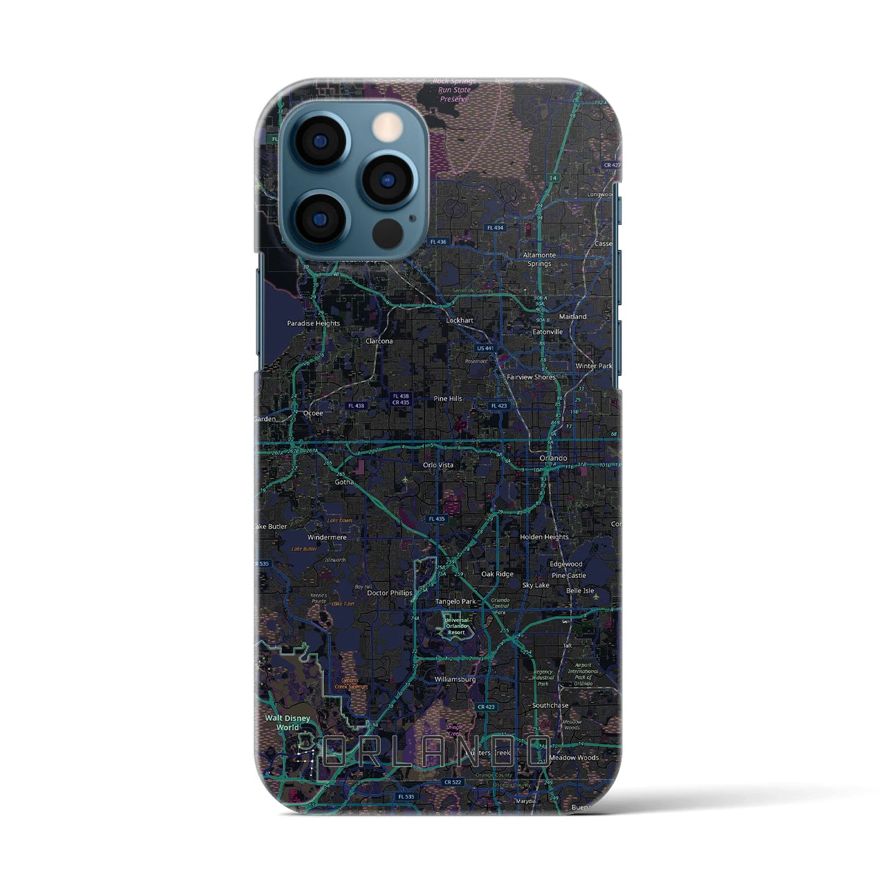 【オーランド(アメリカ)】地図柄iPhoneケース(バックカバータイプ)