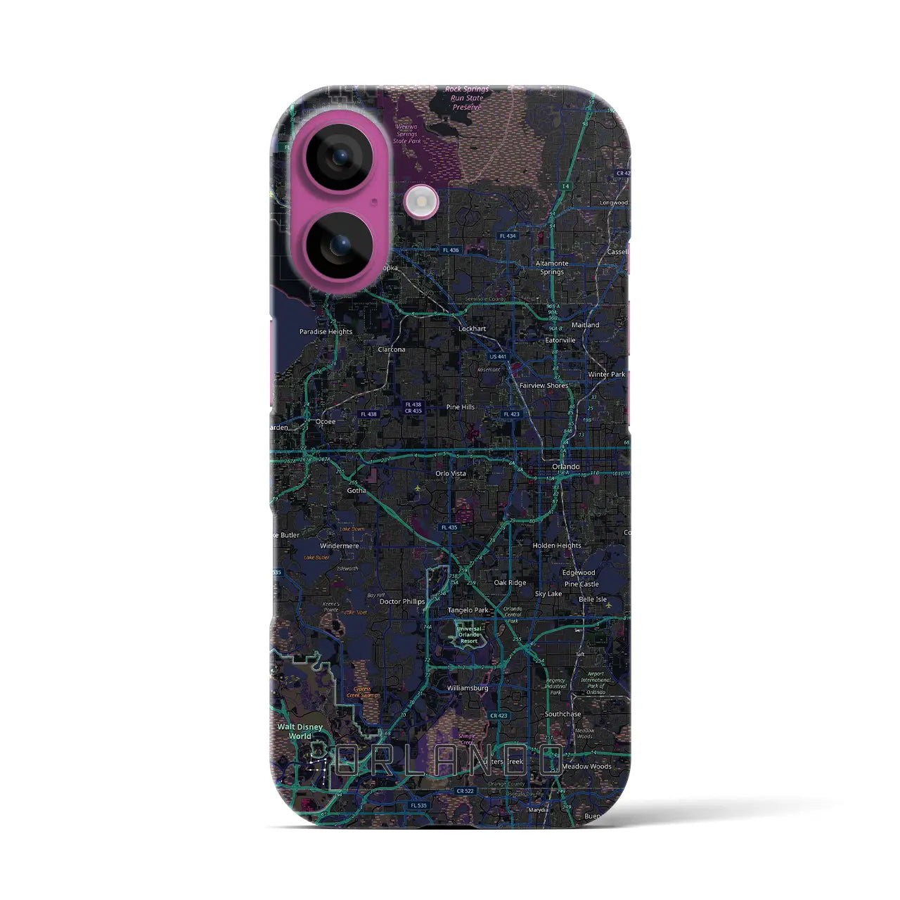 【オーランド(アメリカ)】地図柄iPhoneケース(バックカバータイプ)