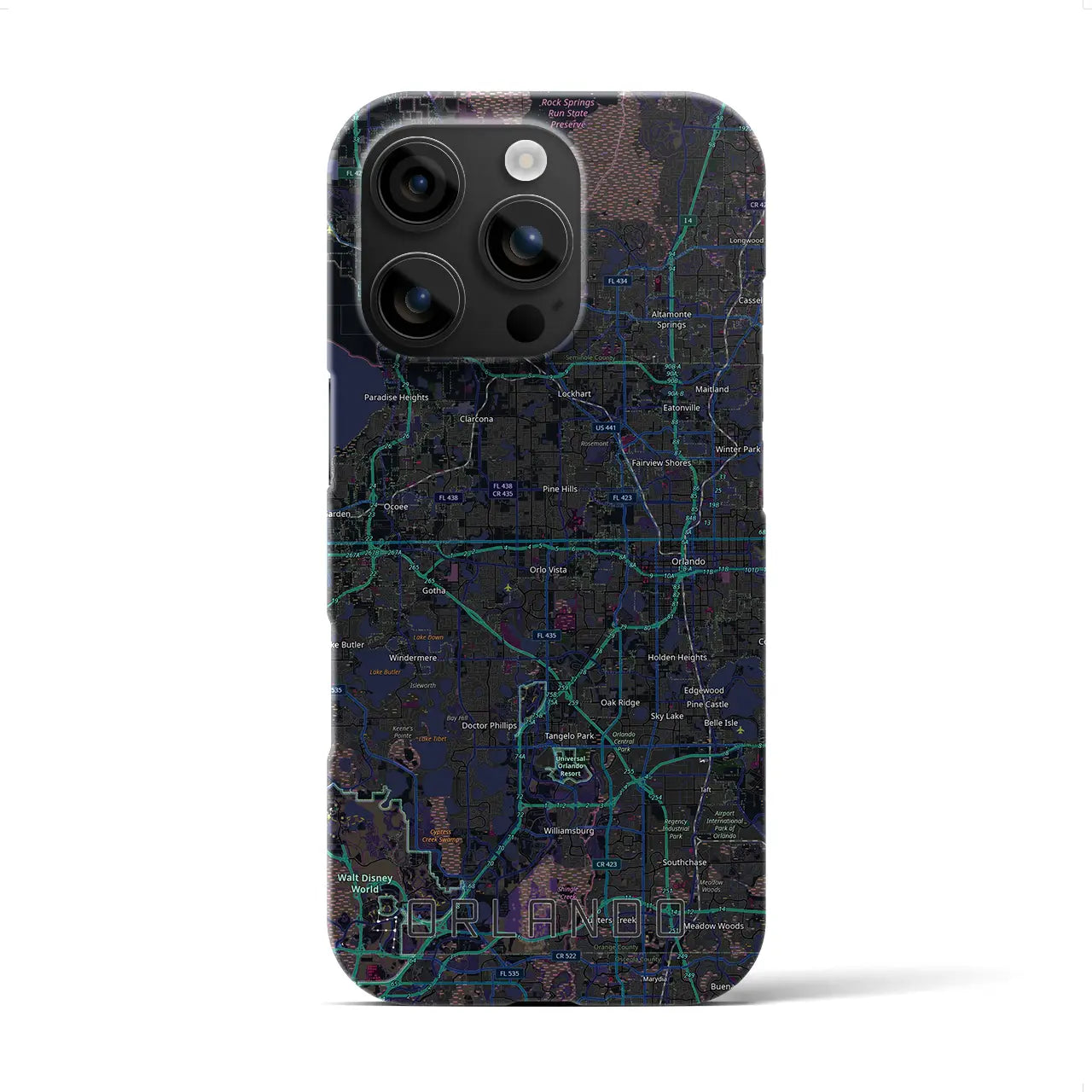 【オーランド(アメリカ)】地図柄iPhoneケース(バックカバータイプ)