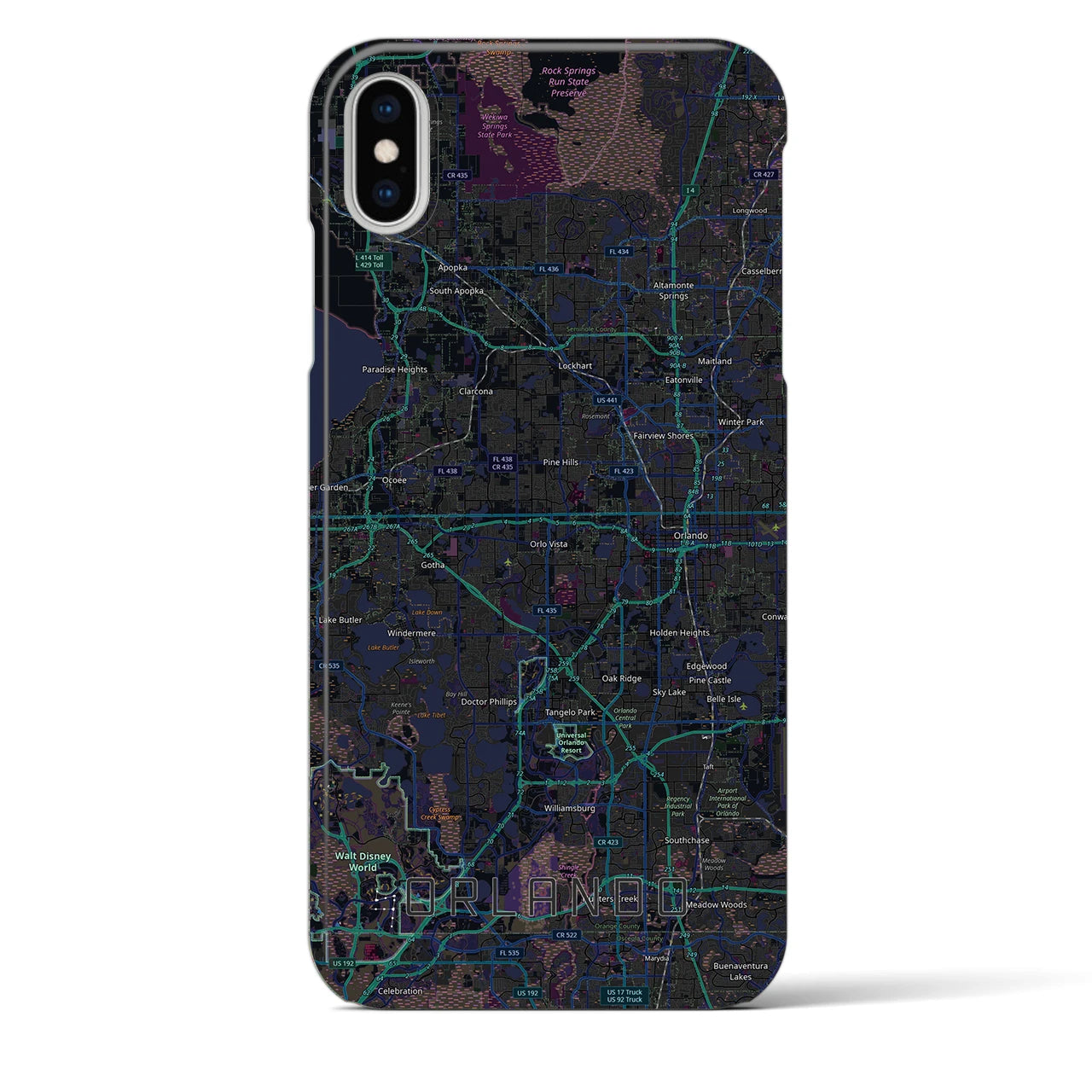 【オーランド(アメリカ)】地図柄iPhoneケース(バックカバータイプ)