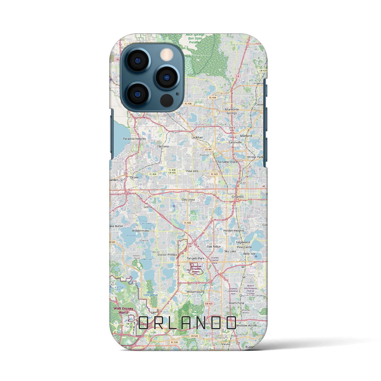【オーランド(アメリカ)】地図柄iPhoneケース(バックカバータイプ)