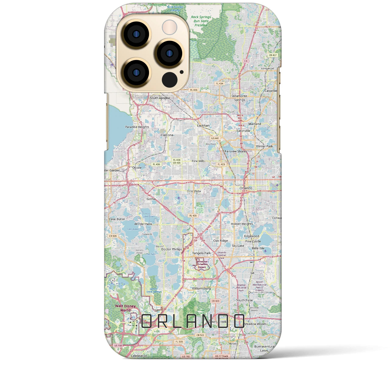 【オーランド(アメリカ)】地図柄iPhoneケース(バックカバータイプ)
