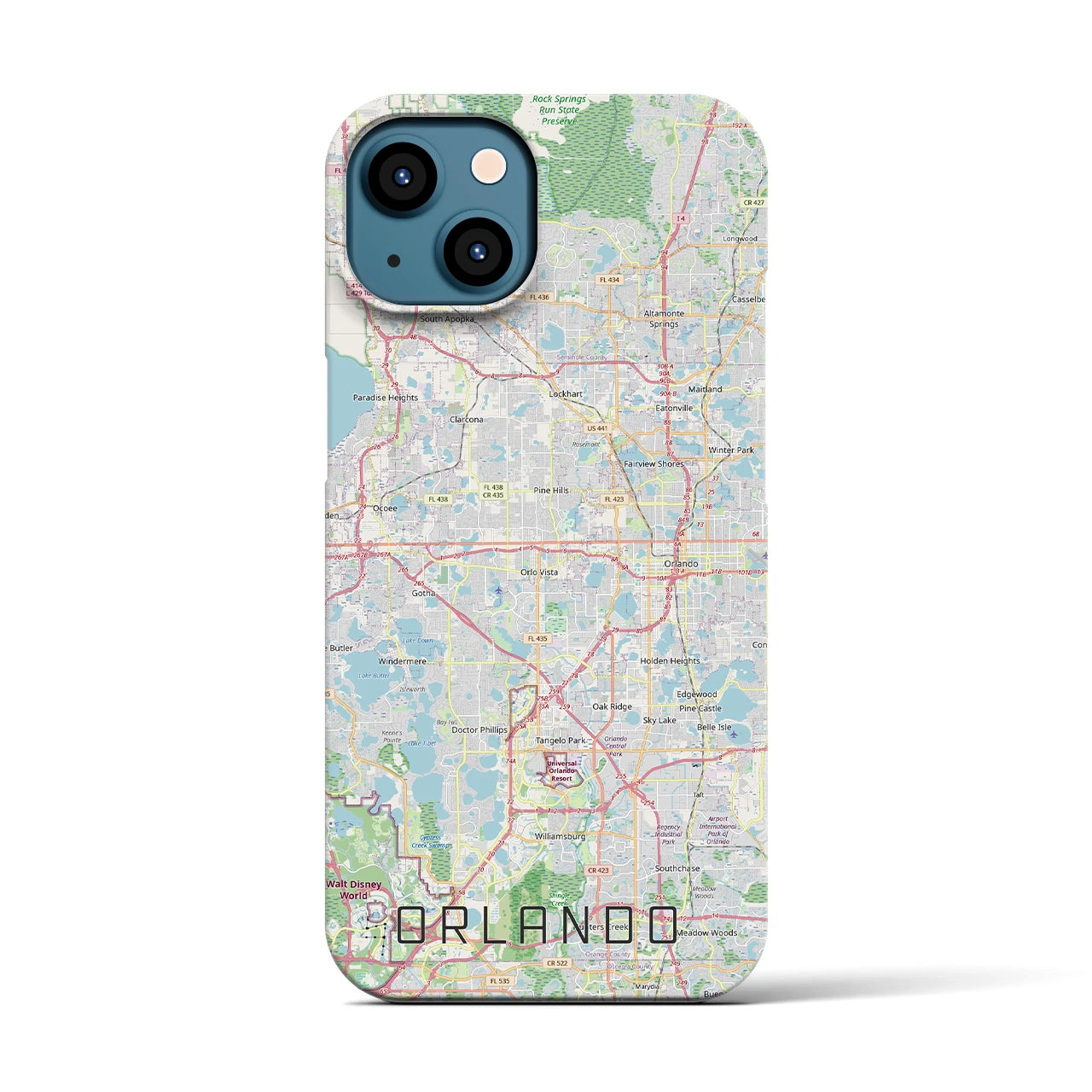 【オーランド(アメリカ)】地図柄iPhoneケース(バックカバータイプ)