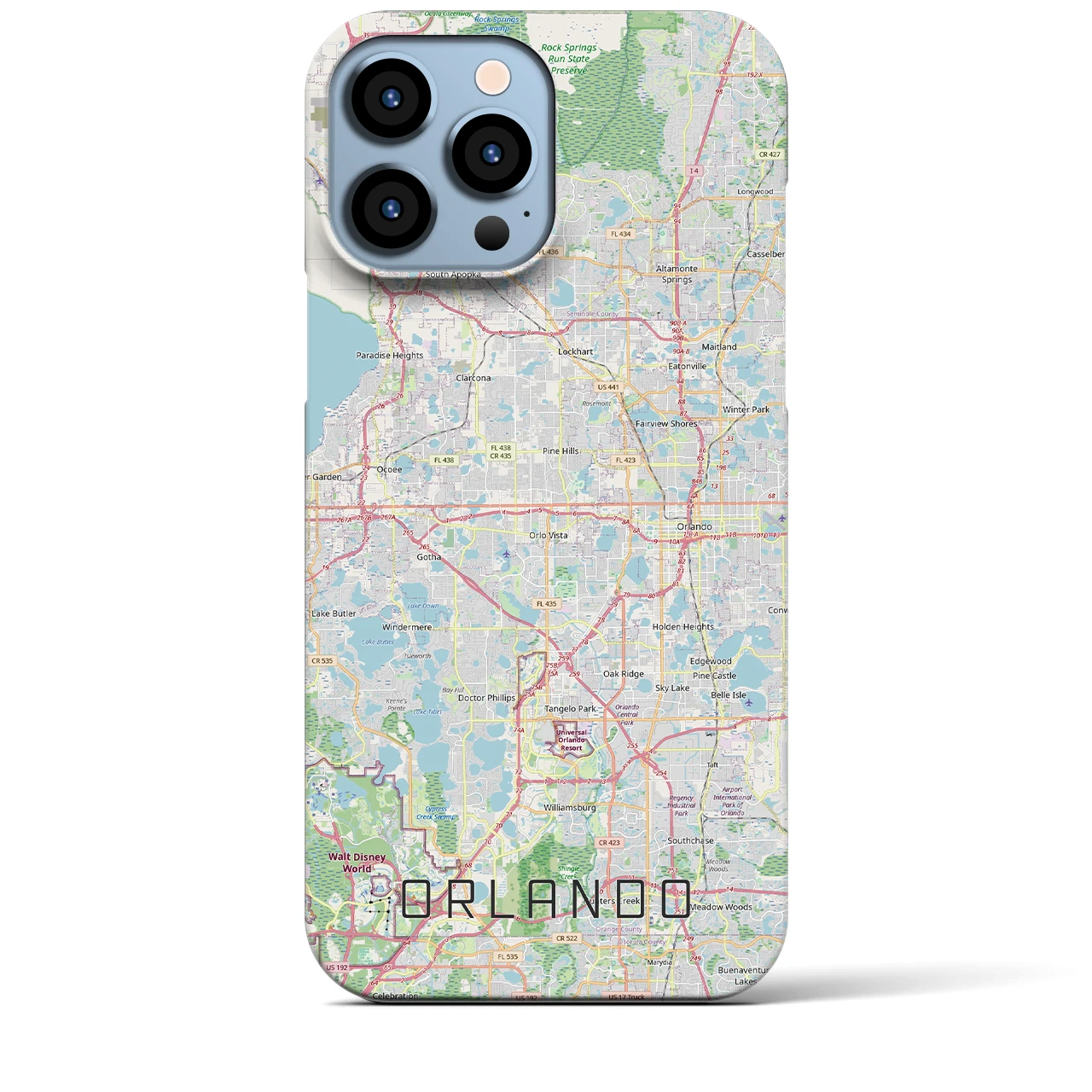 【オーランド(アメリカ)】地図柄iPhoneケース(バックカバータイプ)