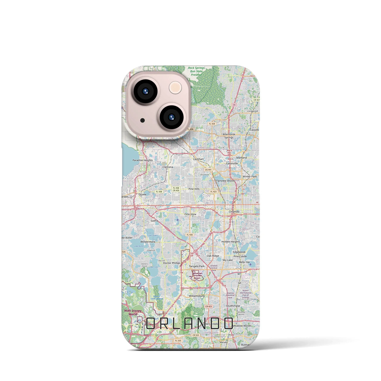 【オーランド(アメリカ)】地図柄iPhoneケース(バックカバータイプ)
