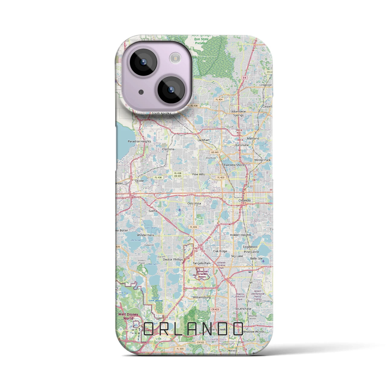 【オーランド(アメリカ)】地図柄iPhoneケース(バックカバータイプ)