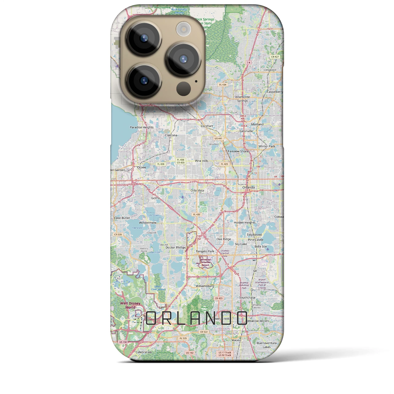 【オーランド(アメリカ)】地図柄iPhoneケース(バックカバータイプ)