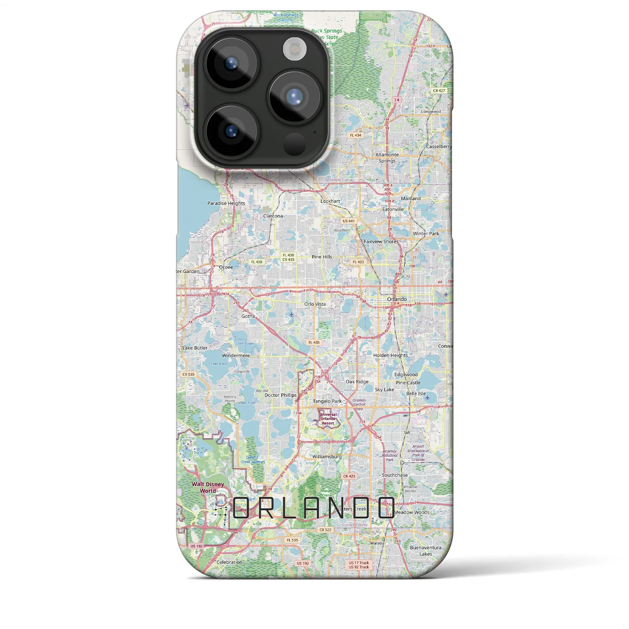 【オーランド(アメリカ)】地図柄iPhoneケース(バックカバータイプ)
