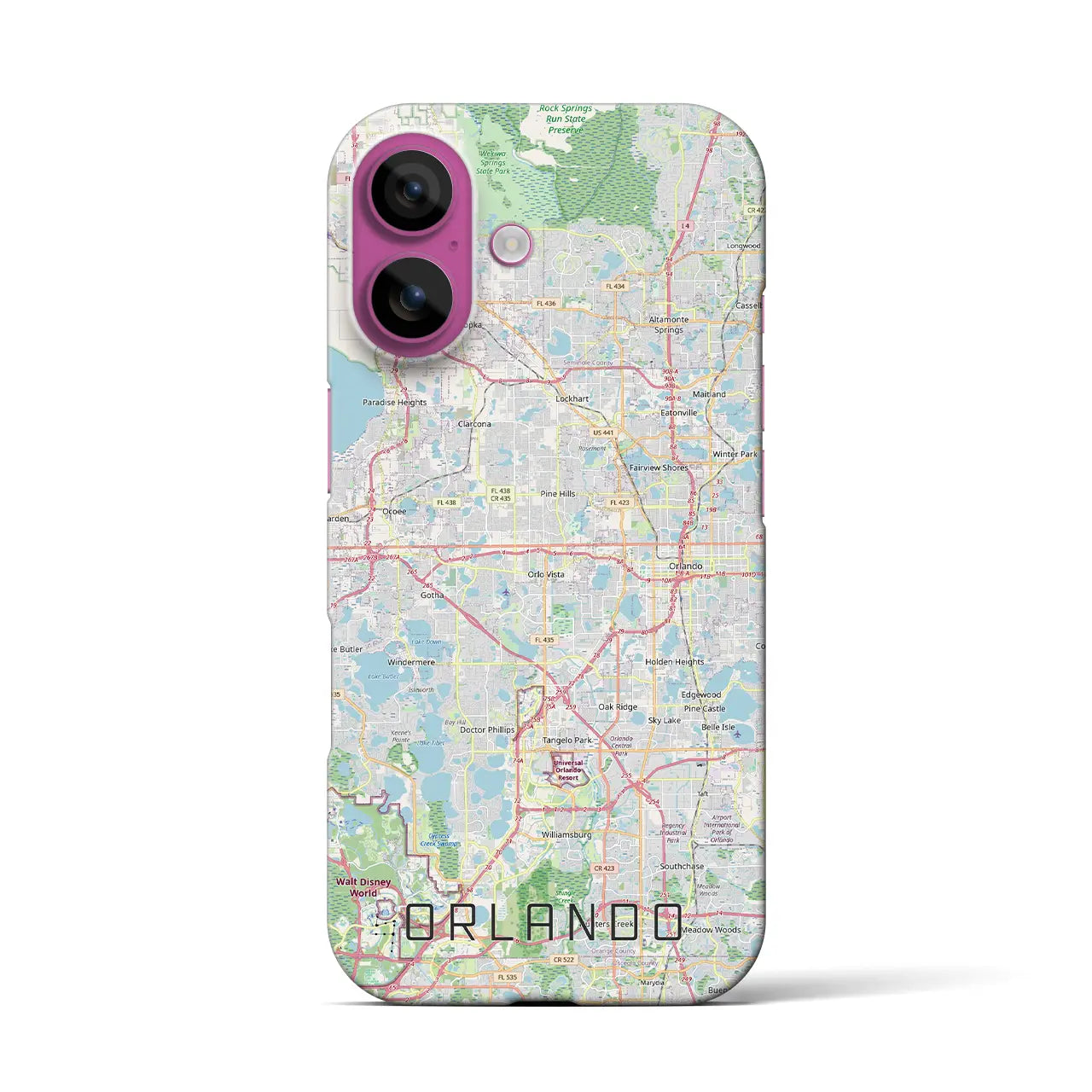 【オーランド(アメリカ)】地図柄iPhoneケース(バックカバータイプ)