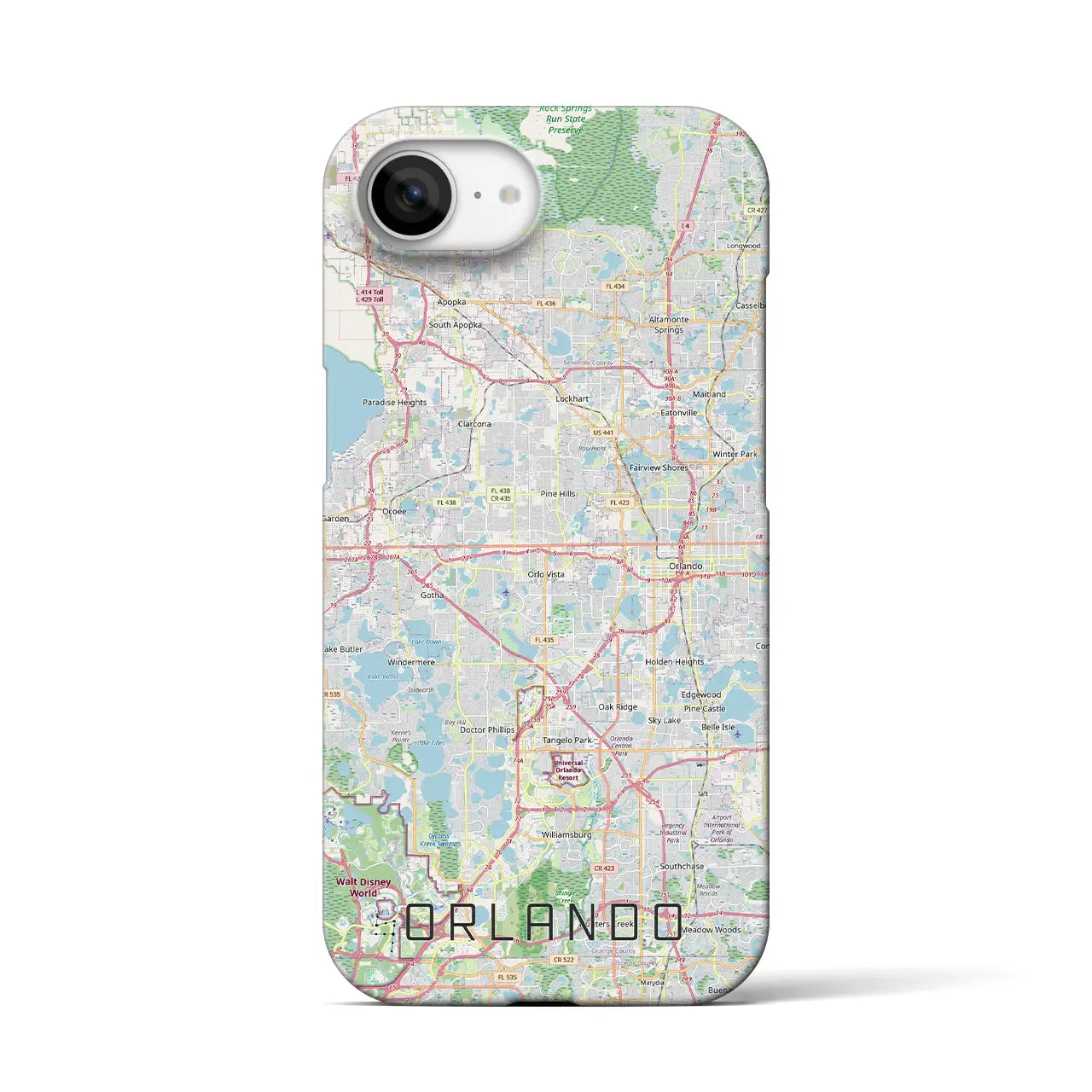 【オーランド(アメリカ)】地図柄iPhoneケース(バックカバータイプ)