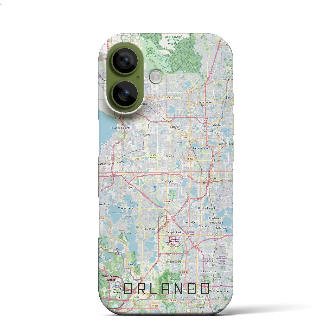 【オーランド(アメリカ)】地図柄iPhoneケース(バックカバータイプ)