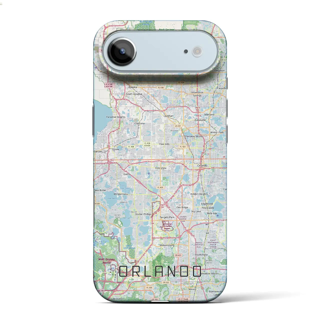 【オーランド(アメリカ)】地図柄iPhoneケース(バックカバータイプ)