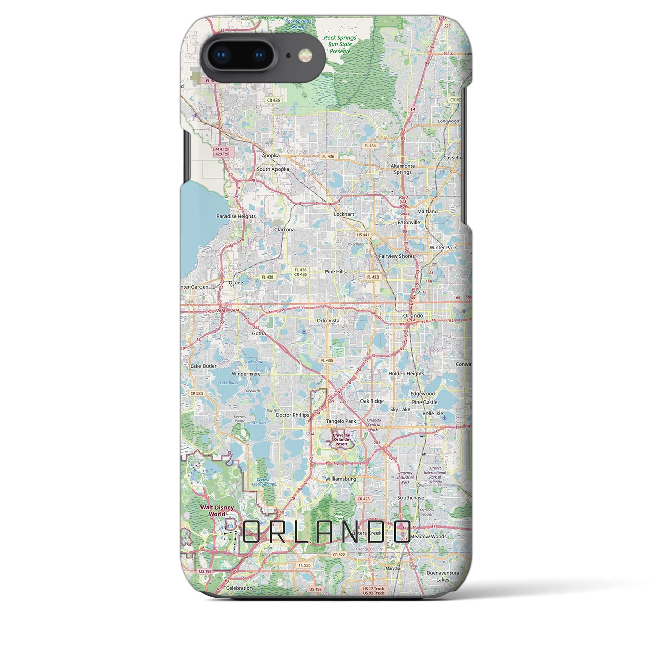 【オーランド(アメリカ)】地図柄iPhoneケース(バックカバータイプ)