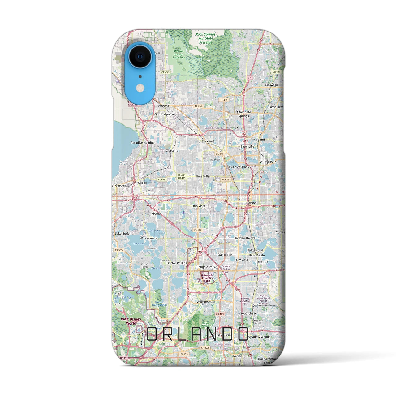 【オーランド(アメリカ)】地図柄iPhoneケース(バックカバータイプ)