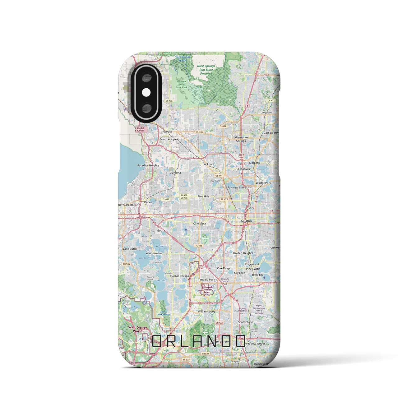 【オーランド(アメリカ)】地図柄iPhoneケース(バックカバータイプ)