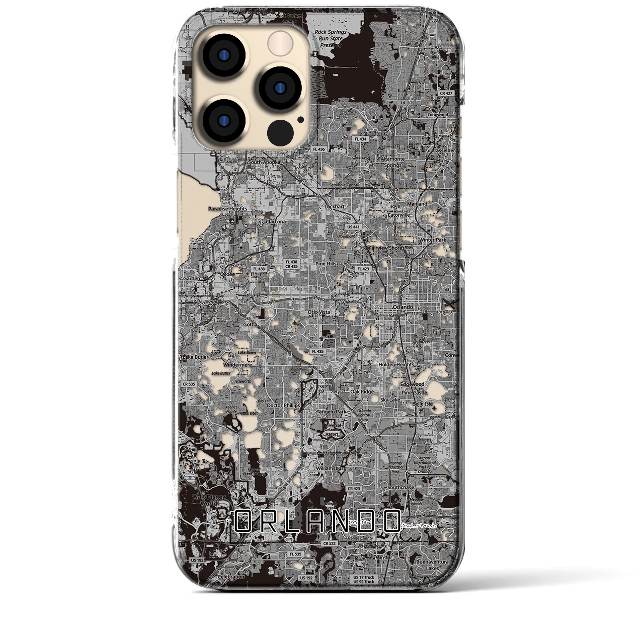 【オーランド(アメリカ)】地図柄iPhoneケース(クリアタイプ)