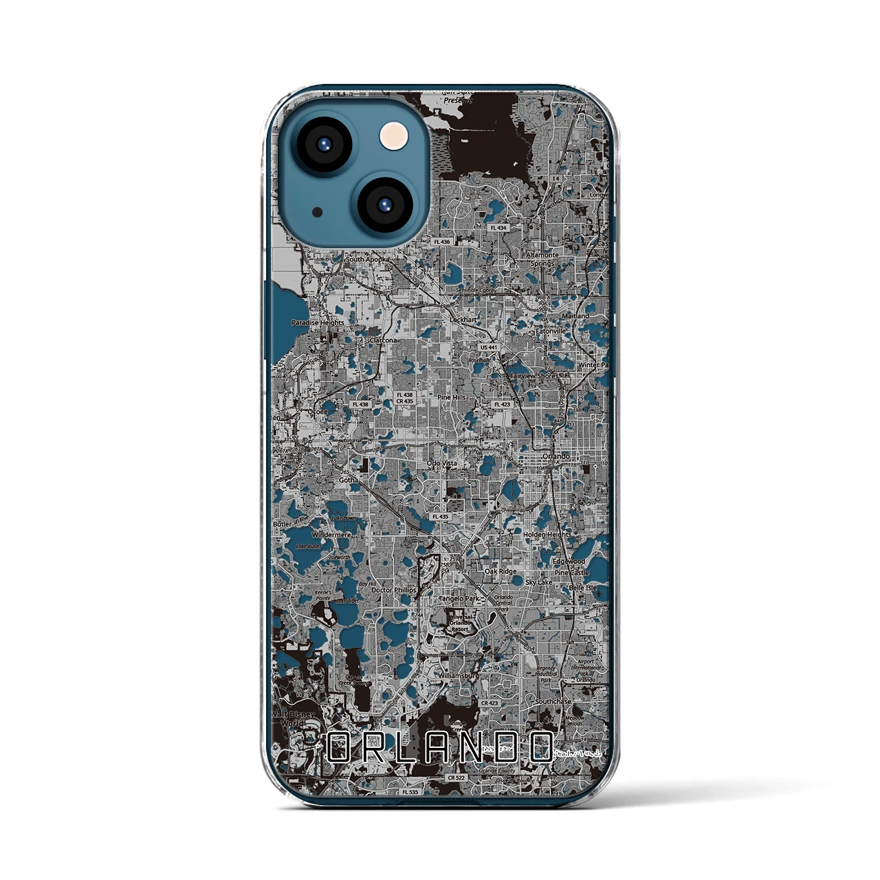 【オーランド(アメリカ)】地図柄iPhoneケース(クリアタイプ)