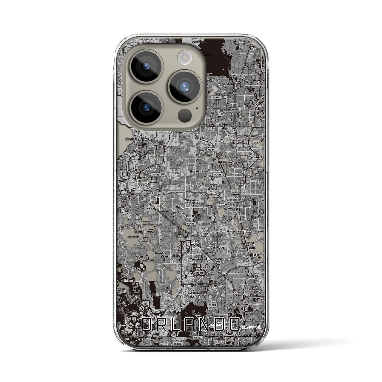 【オーランド(アメリカ)】地図柄iPhoneケース(クリアタイプ)