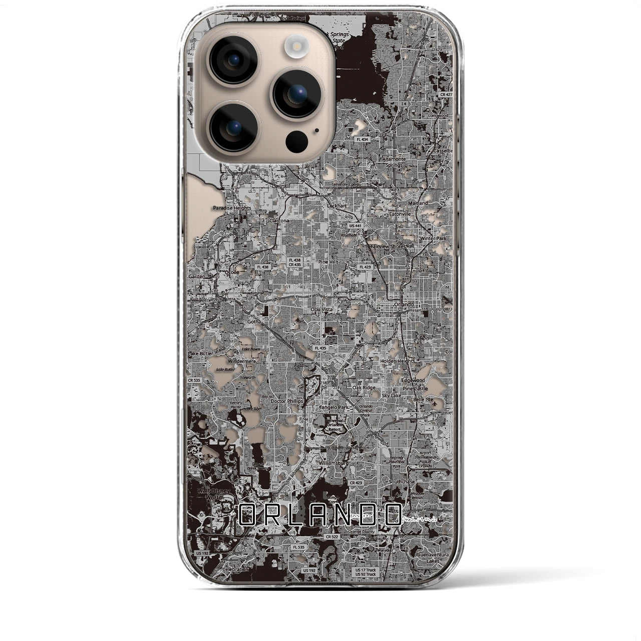 【オーランド(アメリカ)】地図柄iPhoneケース(クリアタイプ)