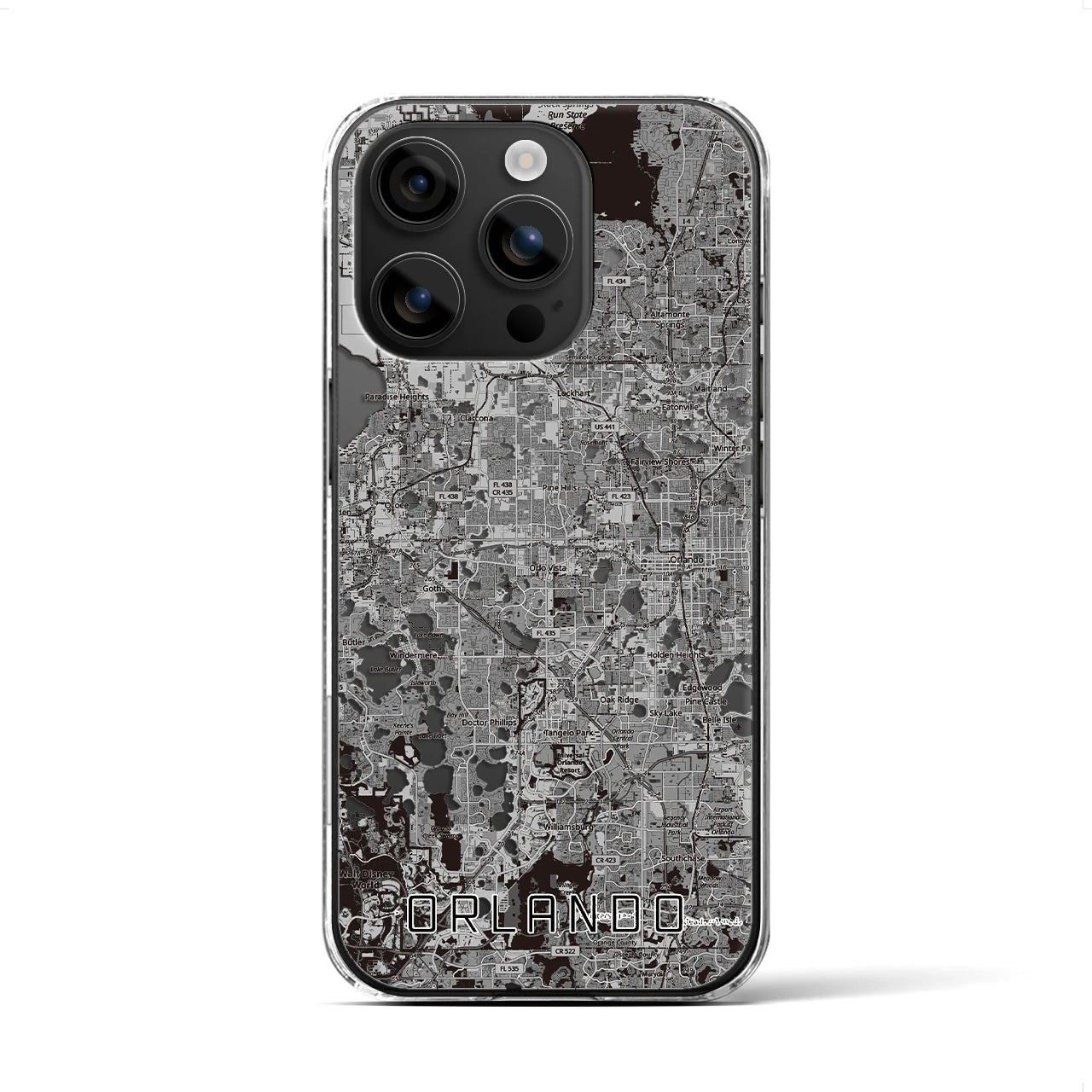 【オーランド(アメリカ)】地図柄iPhoneケース(クリアタイプ)