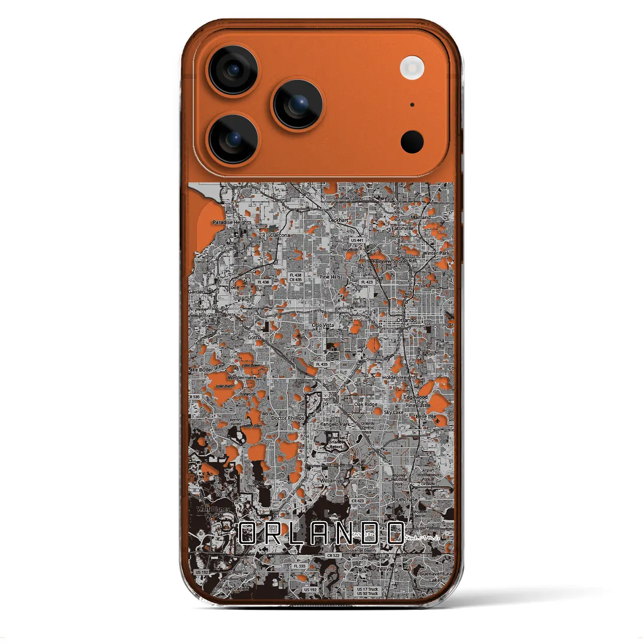 【オーランド(アメリカ)】地図柄iPhoneケース(クリアタイプ)