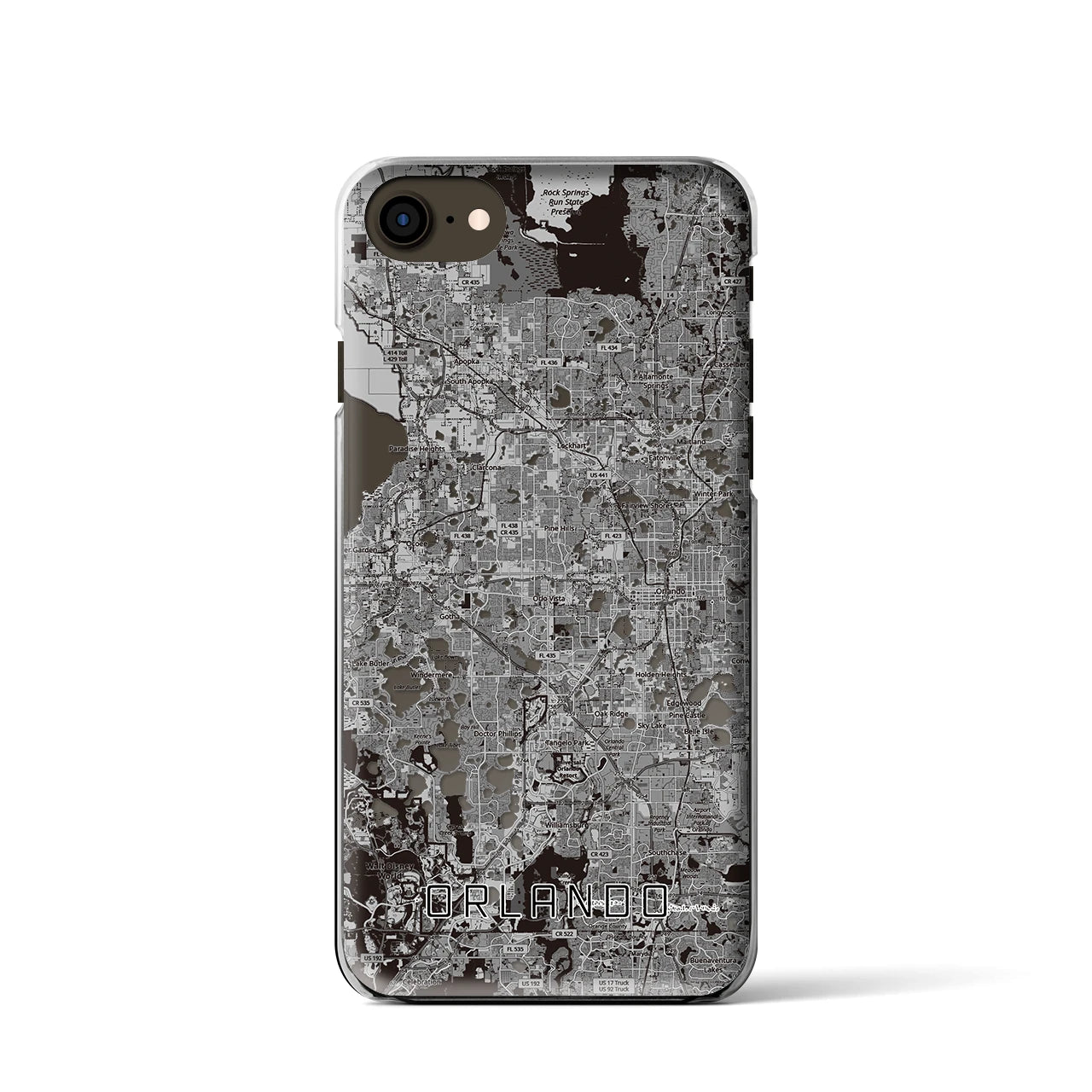 【オーランド(アメリカ)】地図柄iPhoneケース(クリアタイプ)