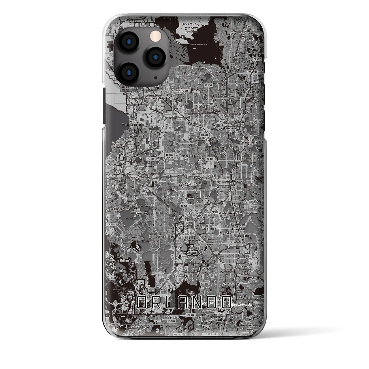 【オーランド(アメリカ)】地図柄iPhoneケース(クリアタイプ)